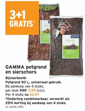 GAMMA Gamma potgrond en sierschors aanbieding