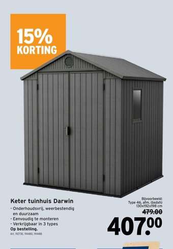 GAMMA Keter tuinhuis darwin aanbieding