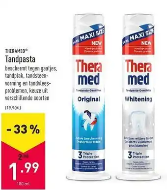 ALDI Tandpasta 100ml aanbieding