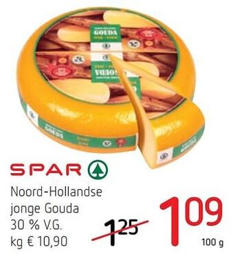 Spar Colruyt Noord-hollandse jonge gouda 100g aanbieding