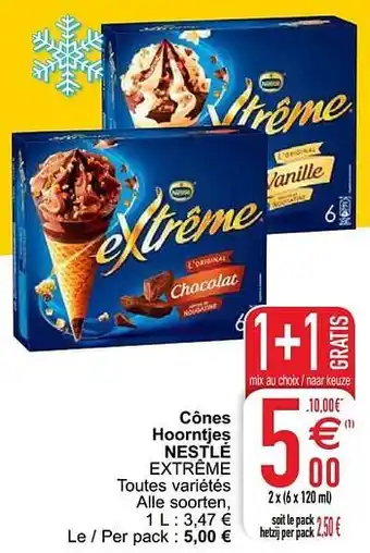 Cora Cônes hoorntjes nestlé aanbieding