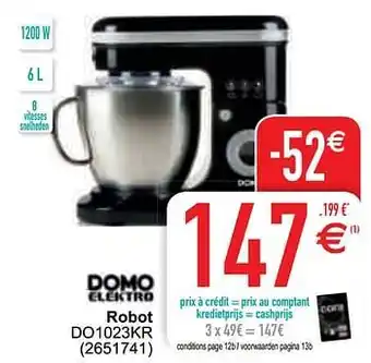 Cora Domo elektro robot do1023kr 6 L aanbieding
