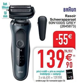 Braun rasoir scheerapparaat 60n1000s grey