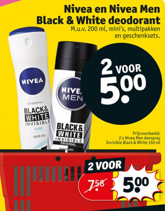 Kruidvat Nivea en nivea men black & white deodorant aanbieding
