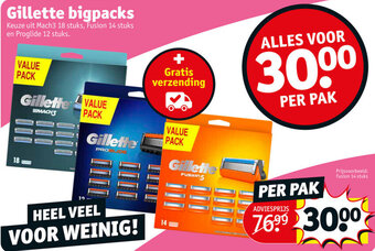 Kruidvat Gillette bigpacks aanbieding