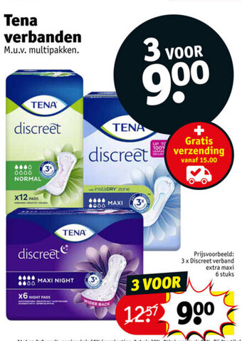 Kruidvat Tena verbanden aanbieding