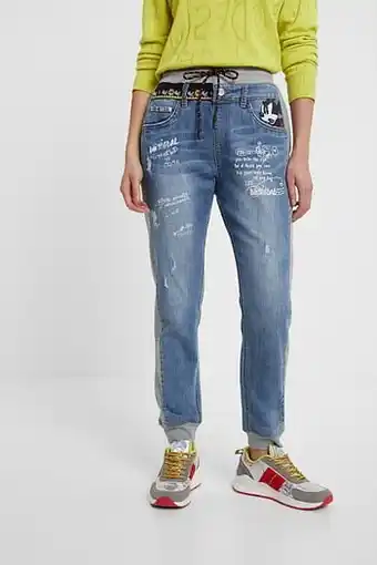 Desigual Mickey Mouse joggingbroek - BLUE - L aanbieding