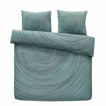 Leen Bakker Comfort dekbedovertrek Woud - groen/blauw - 200x200/220 cm - Leen Bakker aanbieding