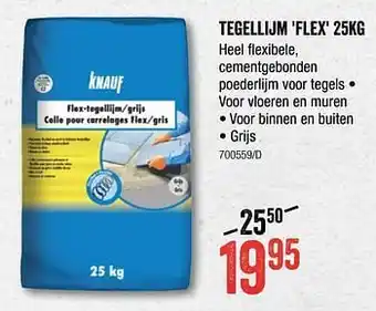 Tegellijm flex 25kg