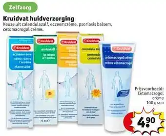Kruidvat Kruidvat huidverzorging Cetomacrogol crème 100 gram aanbieding
