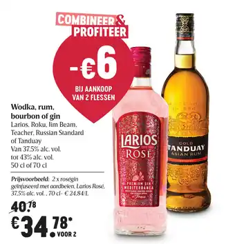 Wodka, rum, bourbon of gin