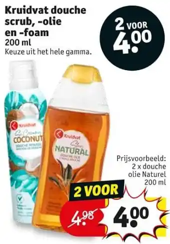 Kruidvat Kruidvat douche scrub, -olie en -foam 200 ml aanbieding