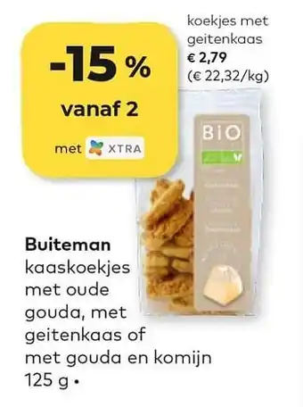 Bio Planet Buiteman koekjes met geitenkaas 125g aanbieding