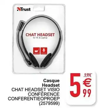Cora Trust casque headset chat headset visio conférence conferentieoproep aanbieding