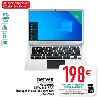 Cora Denver notebook nbw14115be aanbieding