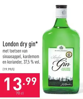 ALDI London dry gin 70cl aanbieding