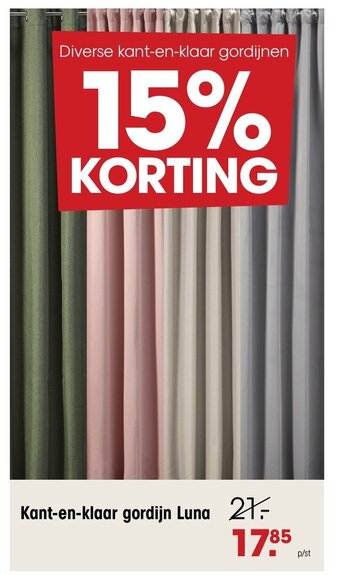 Kwantum Kant-en-Klaar gordijn Luna aanbieding