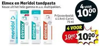 Kruidvat Elmex en meridol tandpasta anti-caries 75 ml aanbieding