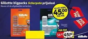 Kruidvat Gillette bigpacks Scherpste prijsdeal mach3 aanbieding