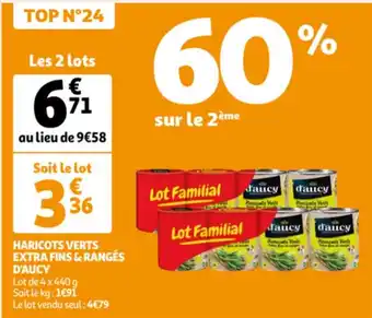 Auchan Haricots Verts Extra Fins & Ranges D'Aucy 4x 440g aanbieding