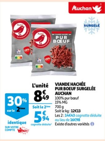 Auchan Viande Hachee Pur Boeuf Surgelee Auchan aanbieding