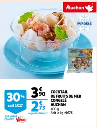 Auchan Cocktail De Fruits De Mer Congele Auchan 400g aanbieding