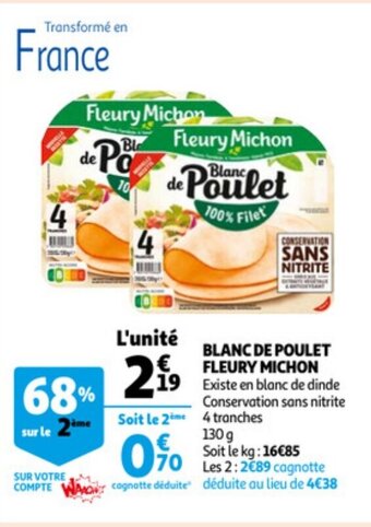 Auchan Blanc De Poulet Fleury Michon aanbieding