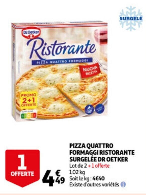 Dr. Oetker Pizza Quattro Formaggi Ristorante Surgelee promotie bij Auchan