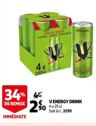 Auchan V Energy Drink 4 x 25cl aanbieding