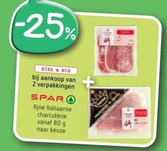 Spar Colruyt Spar Fijne Italiaanse Charcuterie Vanaf 80g Naar Keuze aanbieding