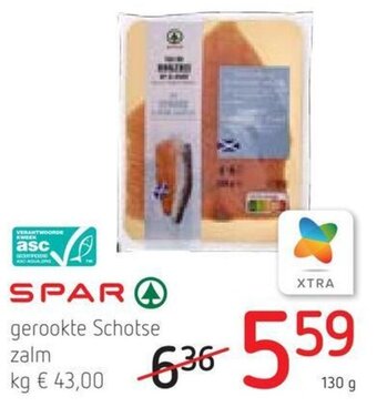 Spar Colruyt Spar Gerookte Schotse Zalm 130g aanbieding