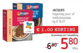 Jacques Hagelslag Puur Of Melkchocolade 350g