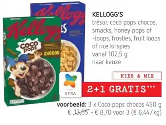 Kellogg's Tresor, Coco Pops Chocos, Smacks, Honey Pops of -Loops, Frosties, Fruit Loops of Rice Krispjes