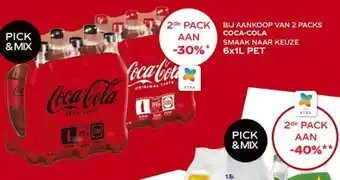 Spar Colruyt Coca-Cola Smaak Naar Keuze 6 x 1L Pet aanbieding