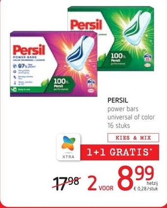 Spar Colruyt Persil Power Bars Universal of Color 16 Stuks aanbieding