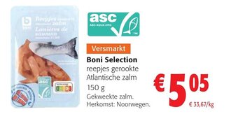 Colruyt Boni Selection Reepjes Gerookte Atlantische Zalm 150g aanbieding