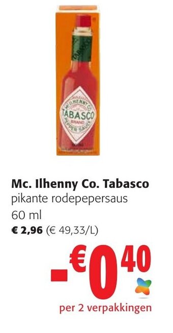 Colruyt Mc. Ilhenny Co. Tabasco 60ml aanbieding