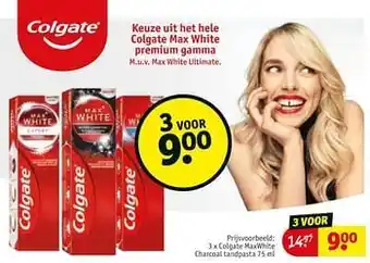 Kruidvat Kueze uit het hele Colgate Max White Premium Gamma 75 ml aanbieding