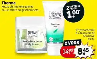 Kruidvat Therme Deocrème at sensitive 60 ml aanbieding