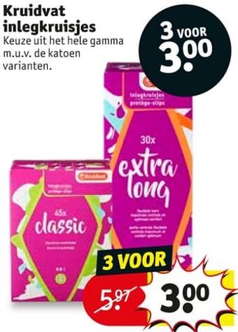 Kruidvat Kruidvat inlegkruisjes aanbieding