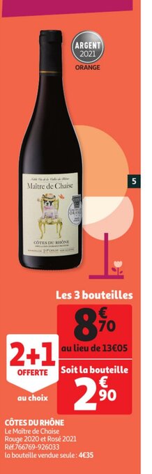 Auchan Cotes du rhone aanbieding