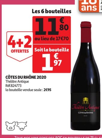 Auchan Cotes du rhone 2020 aanbieding