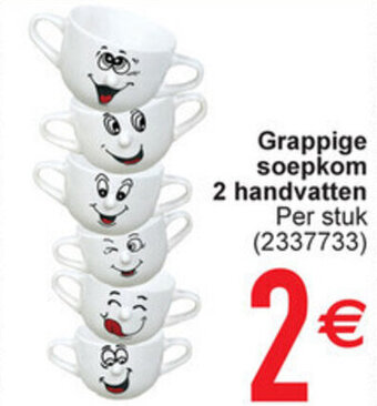 Cora Grappige soepkom 2 handvatten aanbieding