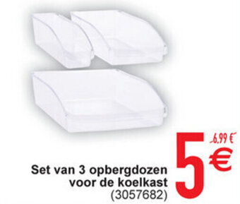 Set van 3 opbergdozen voor de koelkast
