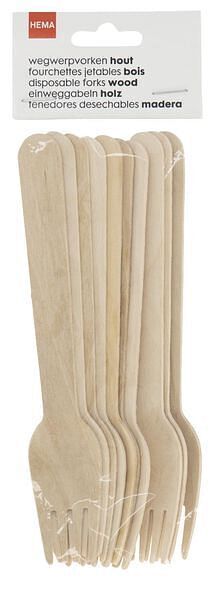 HEMA HEMA Wegwerpvorken Hout 10 Stuks aanbieding