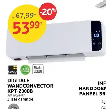 Brico Sencys Digitale Wandconvector KPT-2000B aanbieding