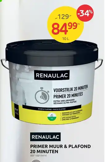 Brico Renaulac Primer Muur & Plafond 20 Minuten 10L aanbieding