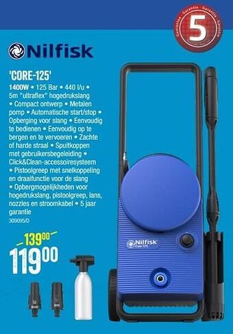 HandyHome Nilfisk hogedrukreiniger core-125 aanbieding