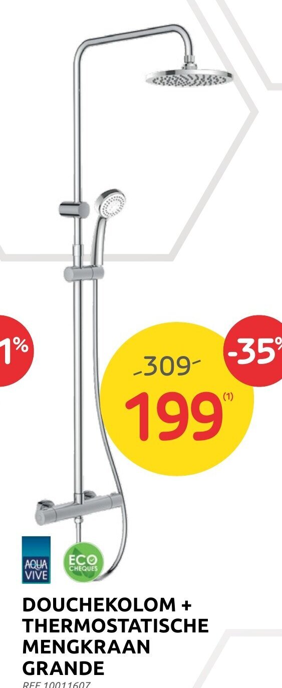 Douchekolom + Thermostatische Mengkraan Grande promotie bij Brico