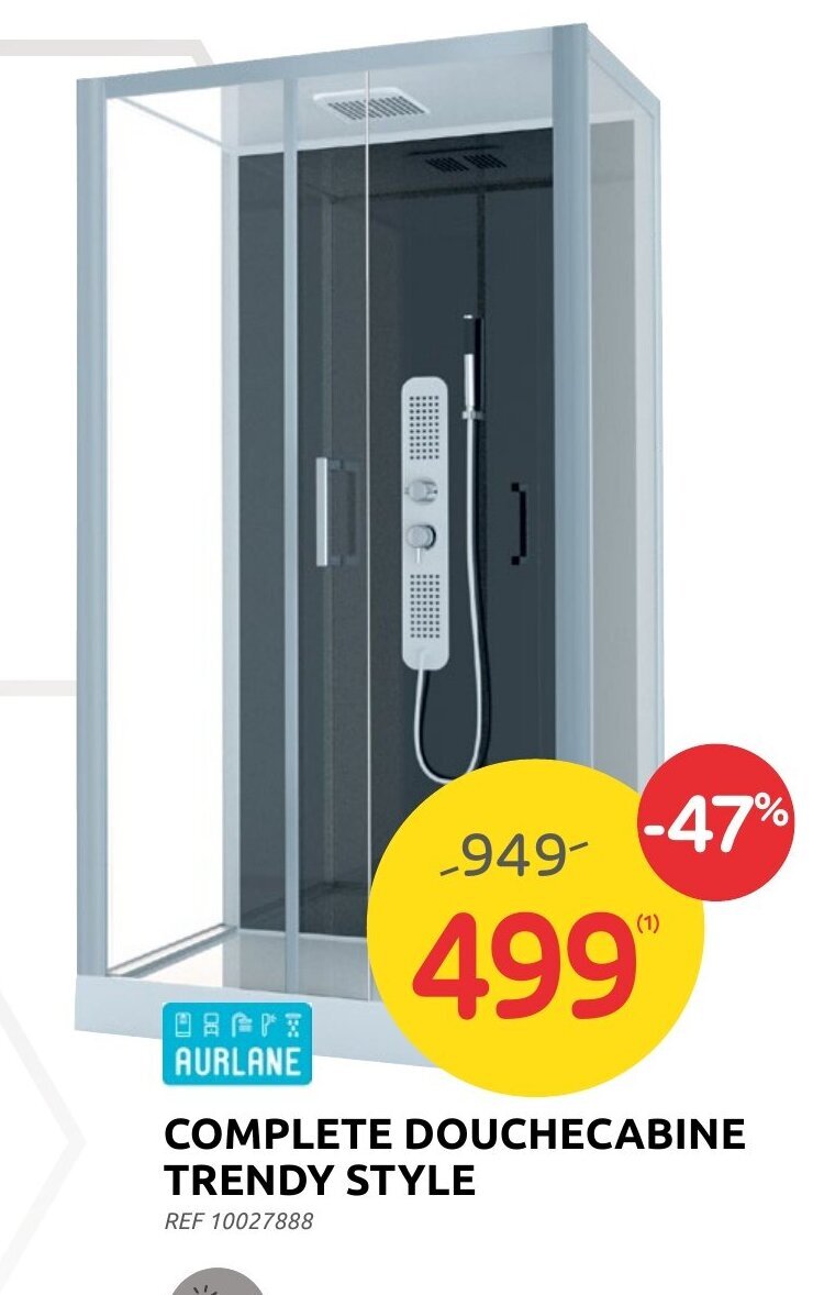 Complete Douchecabine Trendy Style promotie bij Brico